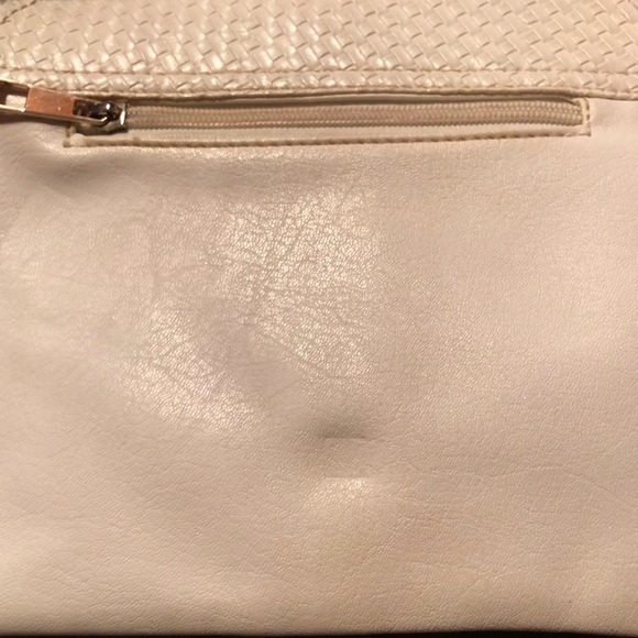 Vintage White Leather Envelope Clutch Handbag - Picture 9 of 9